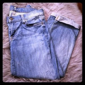 7 for all mankind skinny crop & roll jeans